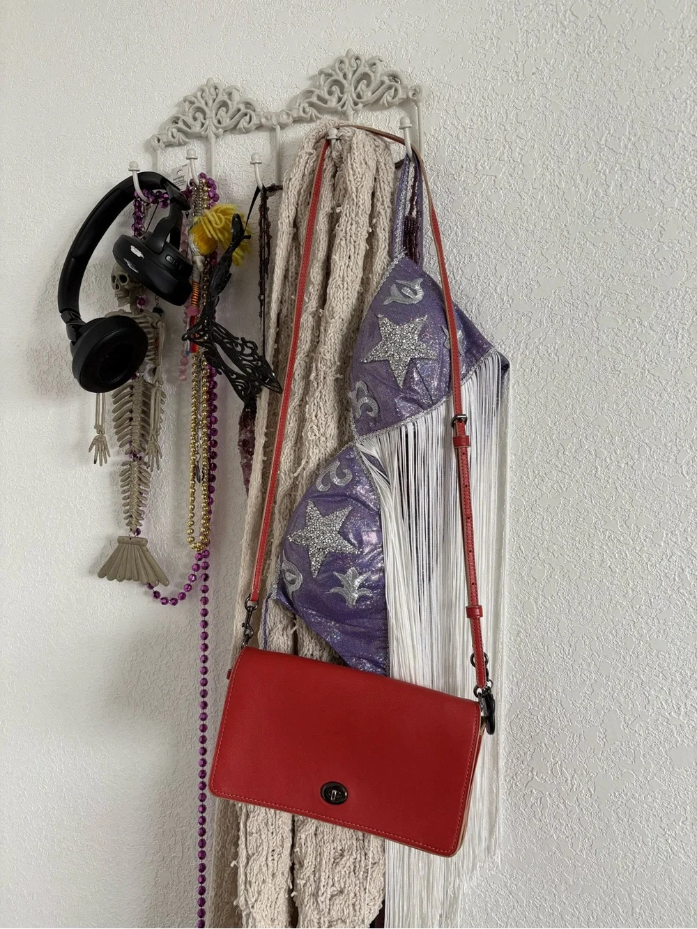 Coach Orange leather crossbody bag with adjustable strap
